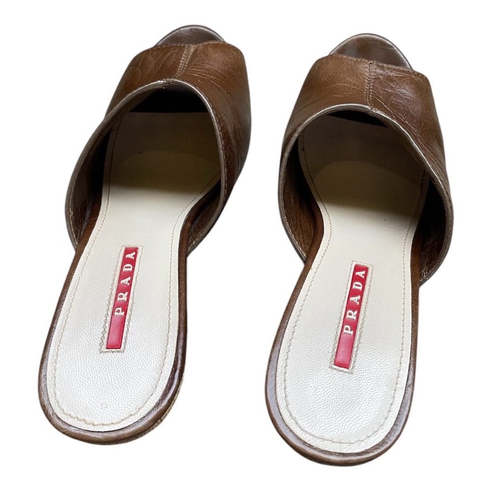 Prada Brown Platform Mules - Picture 6 of 7